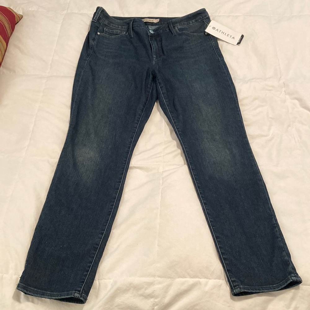 Athleta Skinny Jeans Sculptek Sz 12 Dark Wash NWT